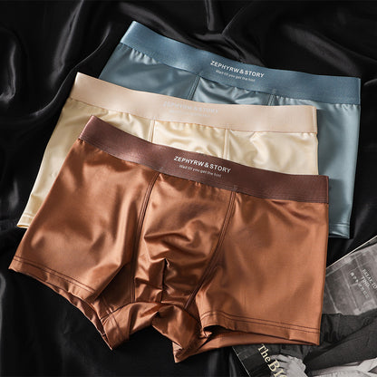 🔥【Kupte jeden a dostanete dva zdarma】Nové pánské spodní prádlo, vyrobené z látky ledového hedvábí, boxerky, saténový materiál, pánské spodní prádlo.-4153158