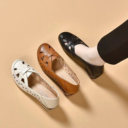 🔥【35-40】💞 2025 Nowe damskie sandały z okrągłym noskiem i na małym obcasie-3900500