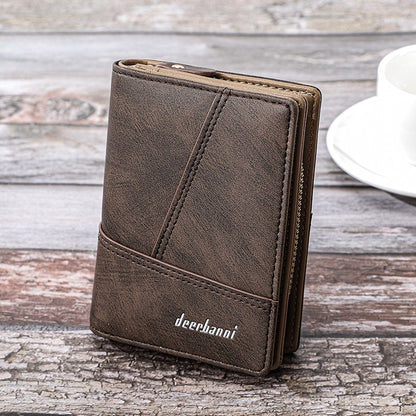 Cartera multifuncional de estilo retro de cuero genuino para hombre 4173262