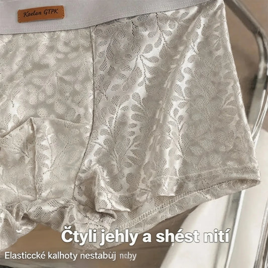🩲【L-3XL】🧊【Sada 3 kusů】Pánské boxerky z chladivého hedvábného materiálu – ultra elastické, bezešvé, maximální pohodlí