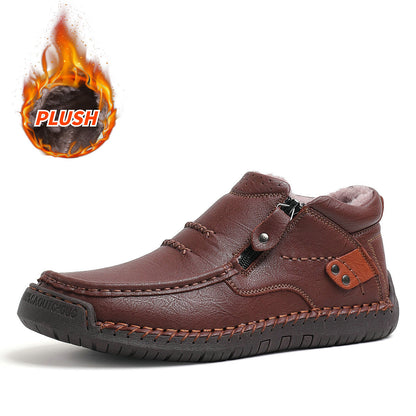 ✨🥾 【Wysokiej jakości buty męskie】Męskie robocze buty rowerowe, skóra premium, ręcznie robione, z podparciem stopy 4202482
