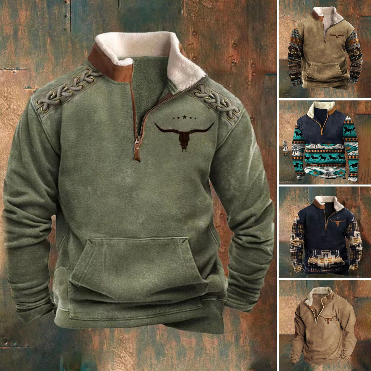 👕【35%OFF】【S-4XL]2024 Męski modny, jesienno-zimowy, ciepły sweter z długim rękawem i nadrukiem 3D-3779174