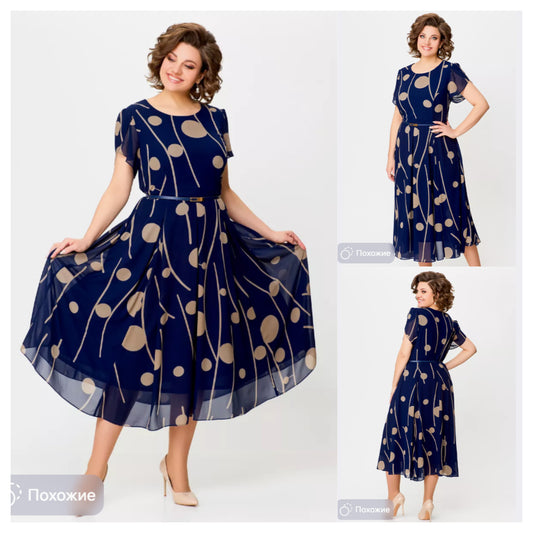 👗💥【S-5XL】Nowa modna sukienka, klasyczny krój, elegancka i prosta-3577368
