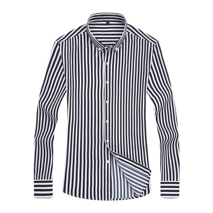 🔥👕【M-5XL】Męska koszula biznesowa w paski z długim rękawem 2025-3954625