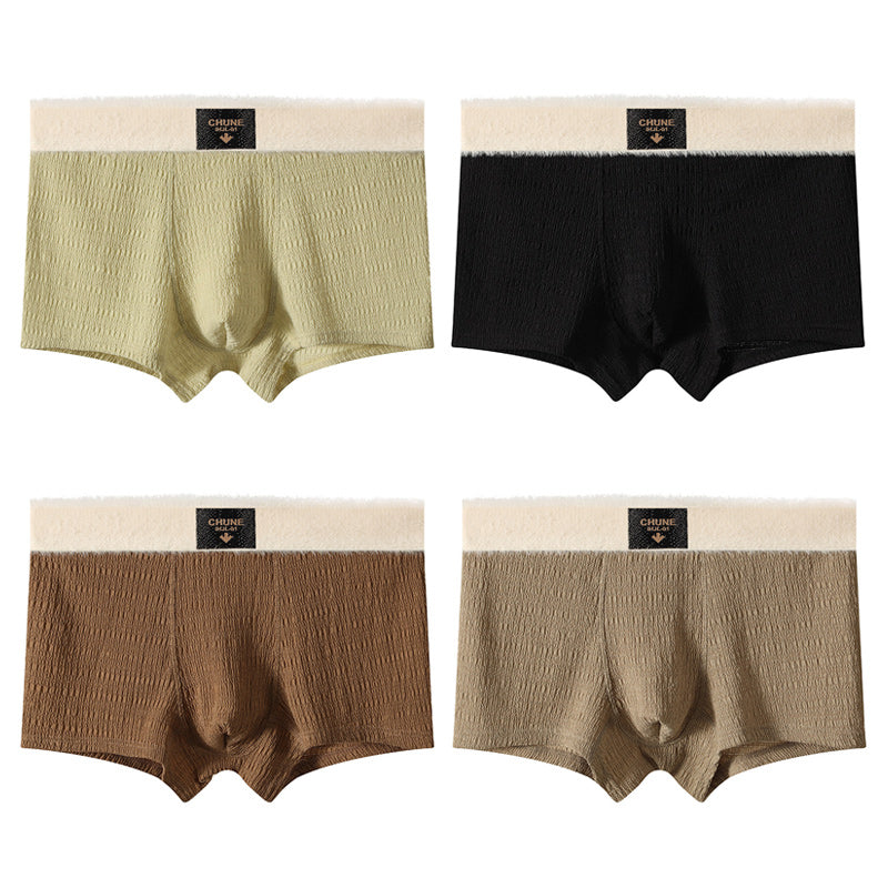 🩲Ropa interior de tela de rizo de color sólido transpirable para hombre. 4197238