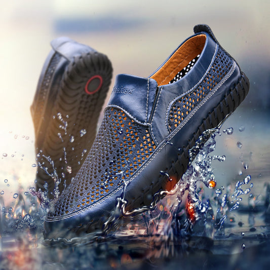【38-48】👞Nowe, jesienne, męskie, skórzane buty z siateczki-3715966