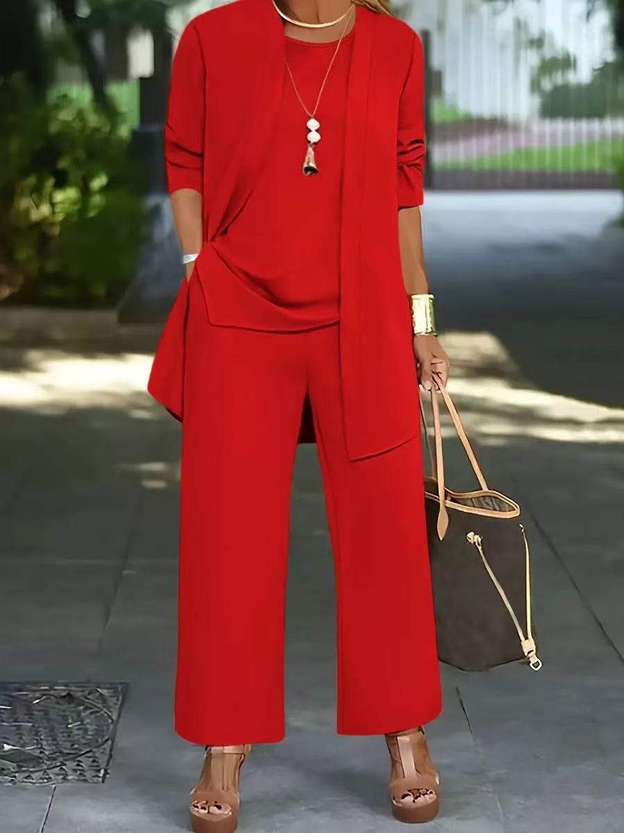 🧥Elegancki damski komplet 3-częściowy o luźnym kroju🍂-4261812