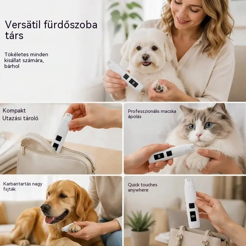 🐱🐶 Elektrický pilník na nehty pro domácí mazlíčky s LED indikátorem napájení