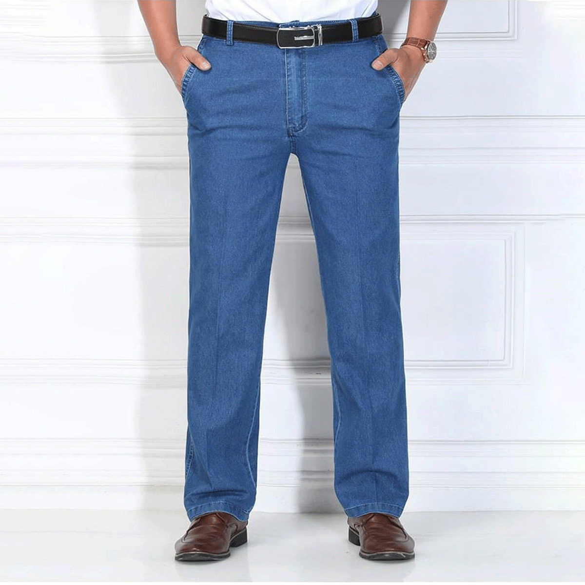 👖👖 2026-ös új férfi nagy méretű, magas derekú farmernadrág