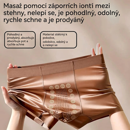 Pánská revoluce pohodlí 2026 ✨ Prémiové boxerky z ledového hedvábí s turmalínem 🛡️ 10A Antibakteriální (sada 3 kusů)!