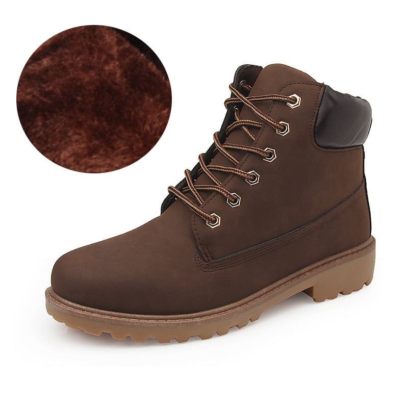 ♥️♥️【Nowy produkt】Męskie buty Martin, styl brytyjski, buty robocze wyściełane polarem, wysokie, retro, duże rozmiary-4169782