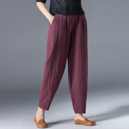 💥🔥【S-5XL】✨💕 Dámské módní ležérní kalhoty s vysokým pasem, vyrobené z čisté bavlny