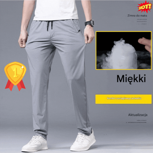 🔥【Kup 1, a 1 dostaniesz gratis】👖👖【40-115 kg】Nowe spodnie z elastycznego jedwabiu na wiosnę i lato 2025--Dwa kawałki-4035772