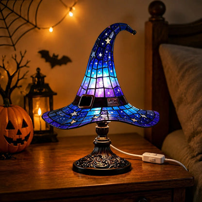 ✨Gotická noční lampa ve tvaru čarodějnického klobouku, retro barevná pryskyřičná dekorace