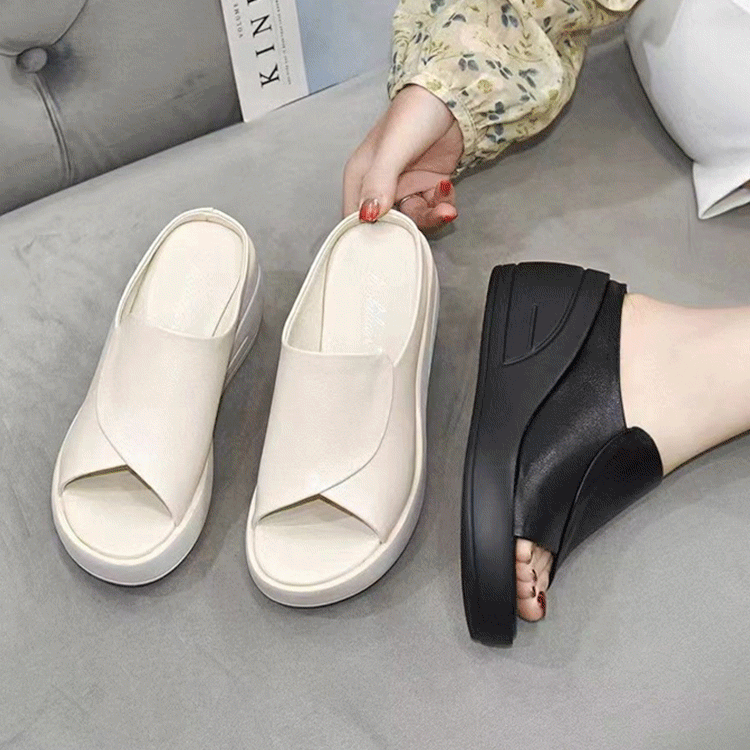 💥【30% ZNIŻKI】🔥[Obcas 5,5 cm] 【35-42】Sandały na koturnie z miękką podeszwą-4239963
