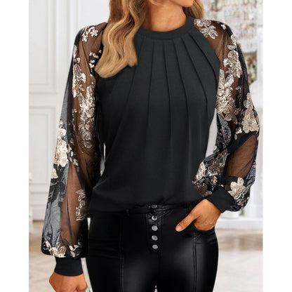 🏆【S-2XL】Camiseta de cuello redondo de manga larga de moda 4184420
