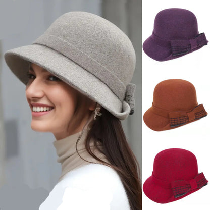 💥50%OFF💥  Jesienno-zimowy kapelusz damski z czystej wełny filcowej-3824732