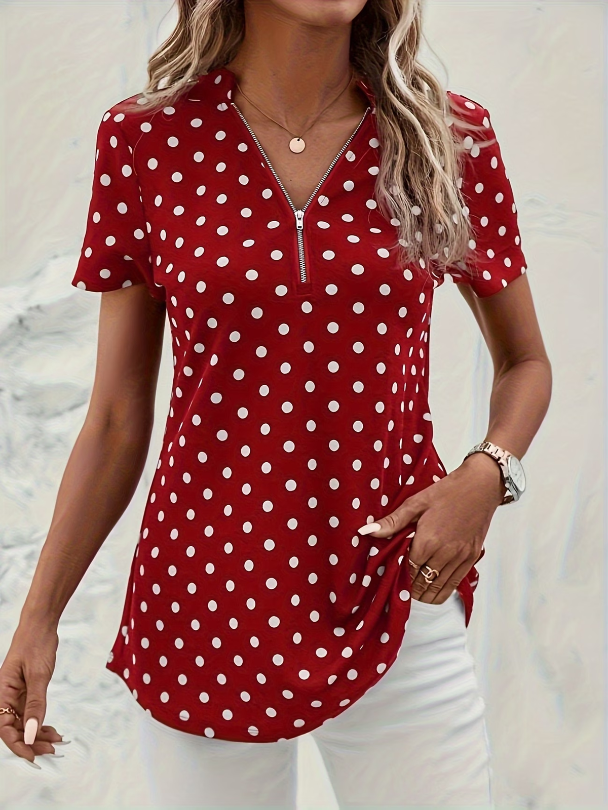 【S-2XL】Platba při převzetí🌸 Stylová dámská halenka s puntíky - pohodlná na každý den