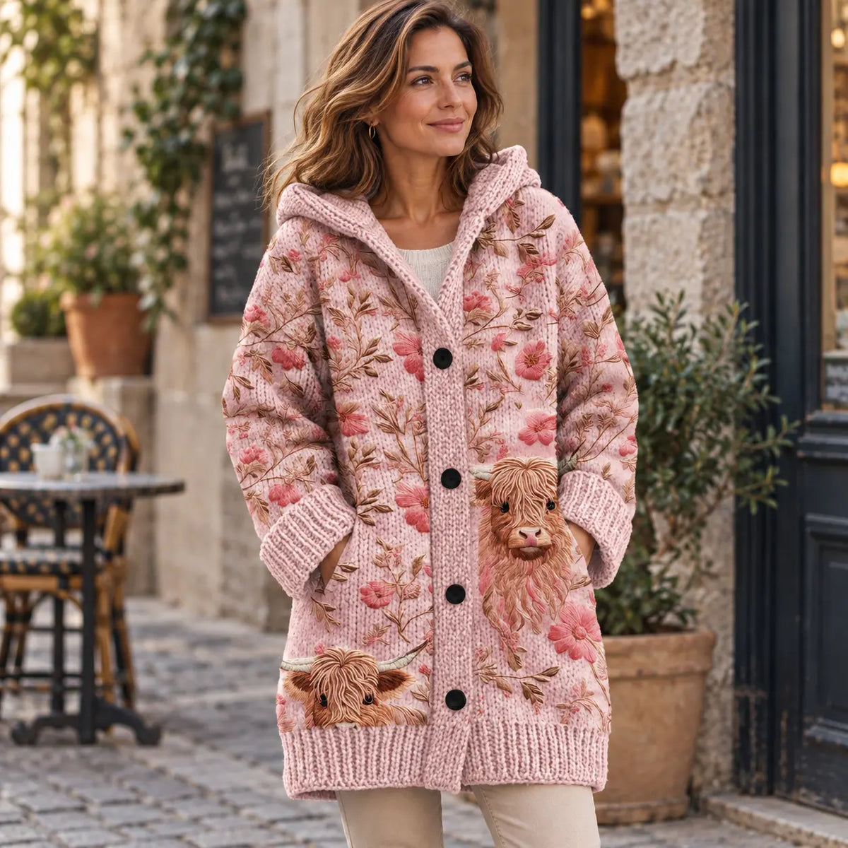 🤗✨ Zadnji dan – 50 % popust【S–6XL】✨ Elegantna ženska podložena zimska jakna s kapuco in potiskom