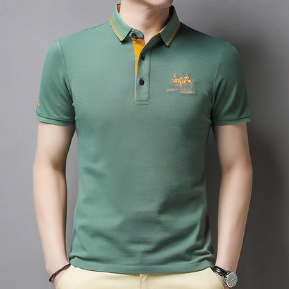 🔥🔥👔【Kup 1, a 1 otrzymasz gratis】【50-105kg】2025 Męska koszulka polo z haftowanymi klapami-3942006