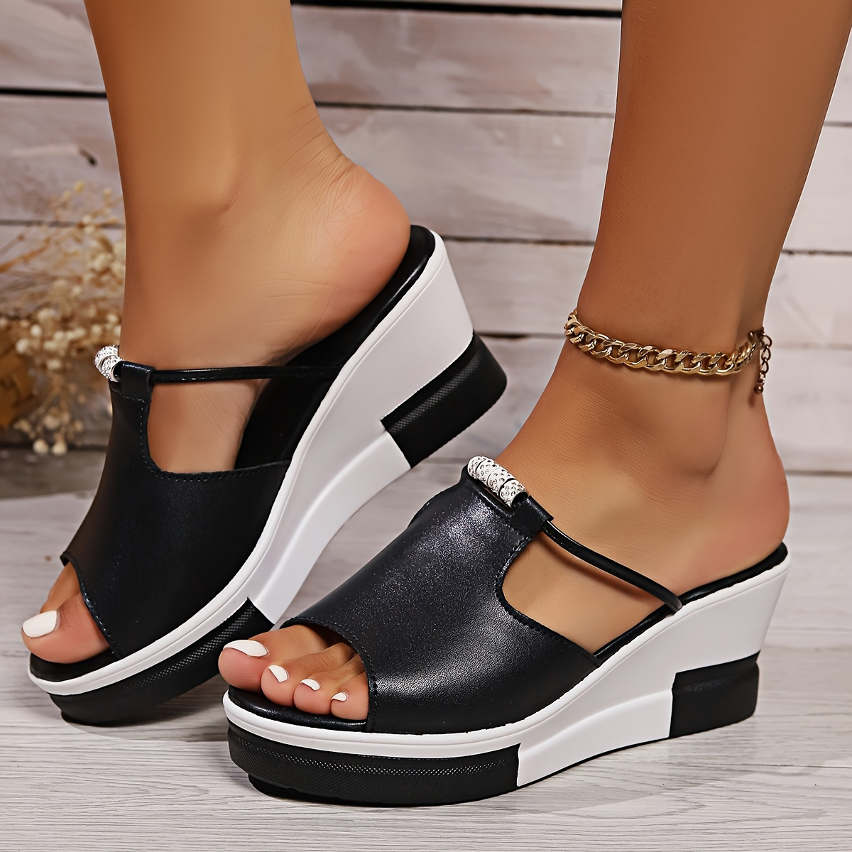 【🏆 Más vendidos】【36-43】Sandalias tipo chancla 2026 con plataforma y tacón cómodo de verano