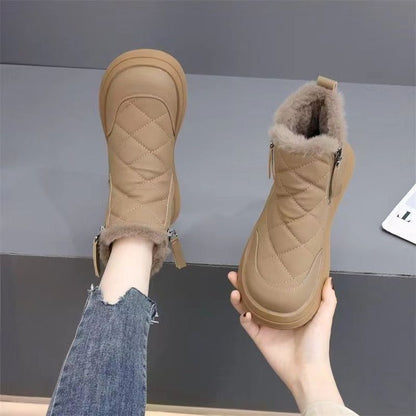 👢【35-41】Nov model za jesen in zimo, vodoodporni, nedrseči, topli in modni, kratki škornji z mehkim podplatom-4140372