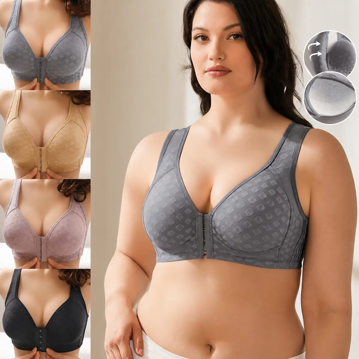 ⏳🔥Kupte jeden a dostanete dva🔥【3dílná】Vysoce kvalitní bezešvá push-up podprsenka, módní a sexy