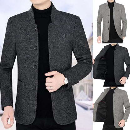 ⛄️🤗【M--4XL】🔥 Nové sako s klopou, pánský vlněný svetr z tlustého sametu, podzimní a zimní