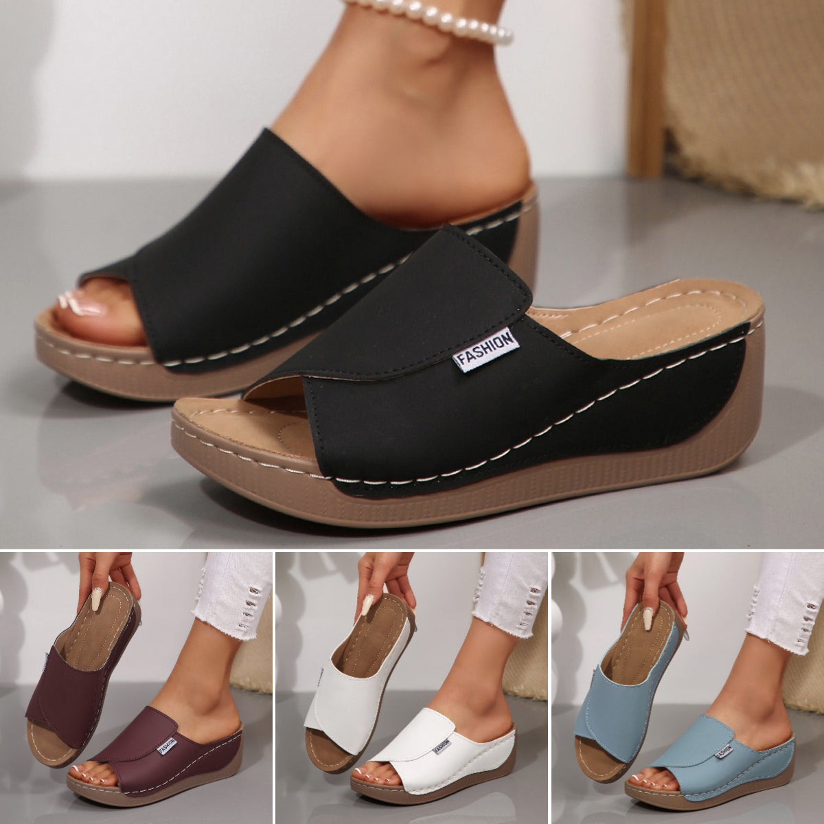 🔥👡【36-43】Nowoczesne sandały damskie wykonane z naturalnej skóry z miękką i grubą podeszwą z 2026 roku.-4247283