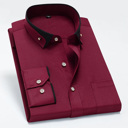 【S-4XL】Nueva camisa de negocios transpirable de moda casual para hombres