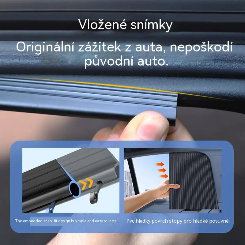 👍Poslední den sleva 50 %【Sada 4 kusů】Sluneční clona do auta s posuvnými lištami a funkcí tepelné izolace