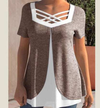 💥❤️【S-5XL】Letní tričko s potiskem pro větší velikosti 4237915