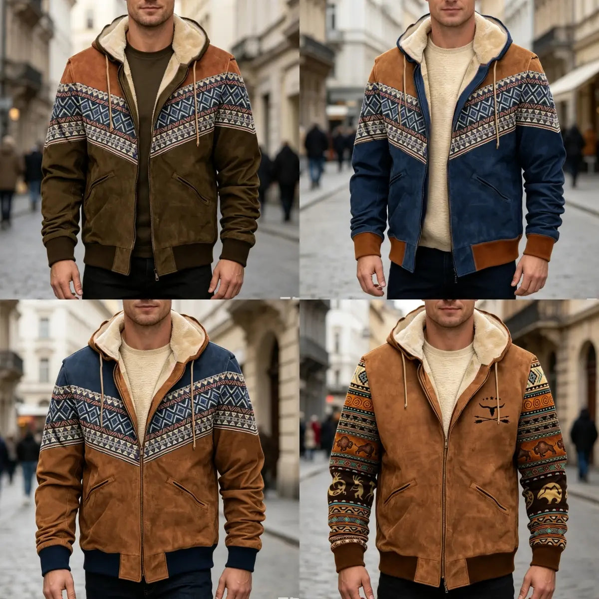 🔥【S–4XL】 Pánská podzimní a zimní volnočasová zateplená bunda z hřejivého vlněného materiálu