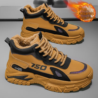 ✨✨Nowe zimowe buty męskie w stylu polarowym, ciepłe, antypoślizgowe, z grubą podeszwą i odporne na zużycie-4151321