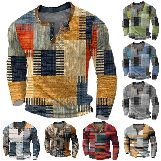 【S–4XL】Podzimní a zimní novinka – módní pánský top s kontrastním designem, pohodlný střih pro větší velikosti