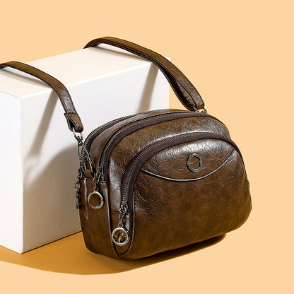 👜 Nová měkká kožená crossbody kabelka, velká kapacita, vícevrstvý design, moderní retro styl. 4234413