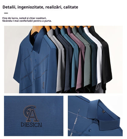 💥【Kup 1, a 2 dostaniesz gratis】👔【M-4XL】2025 Nowa męska casualowa koszulka polo z jedwabiu lodowcowego-4019142