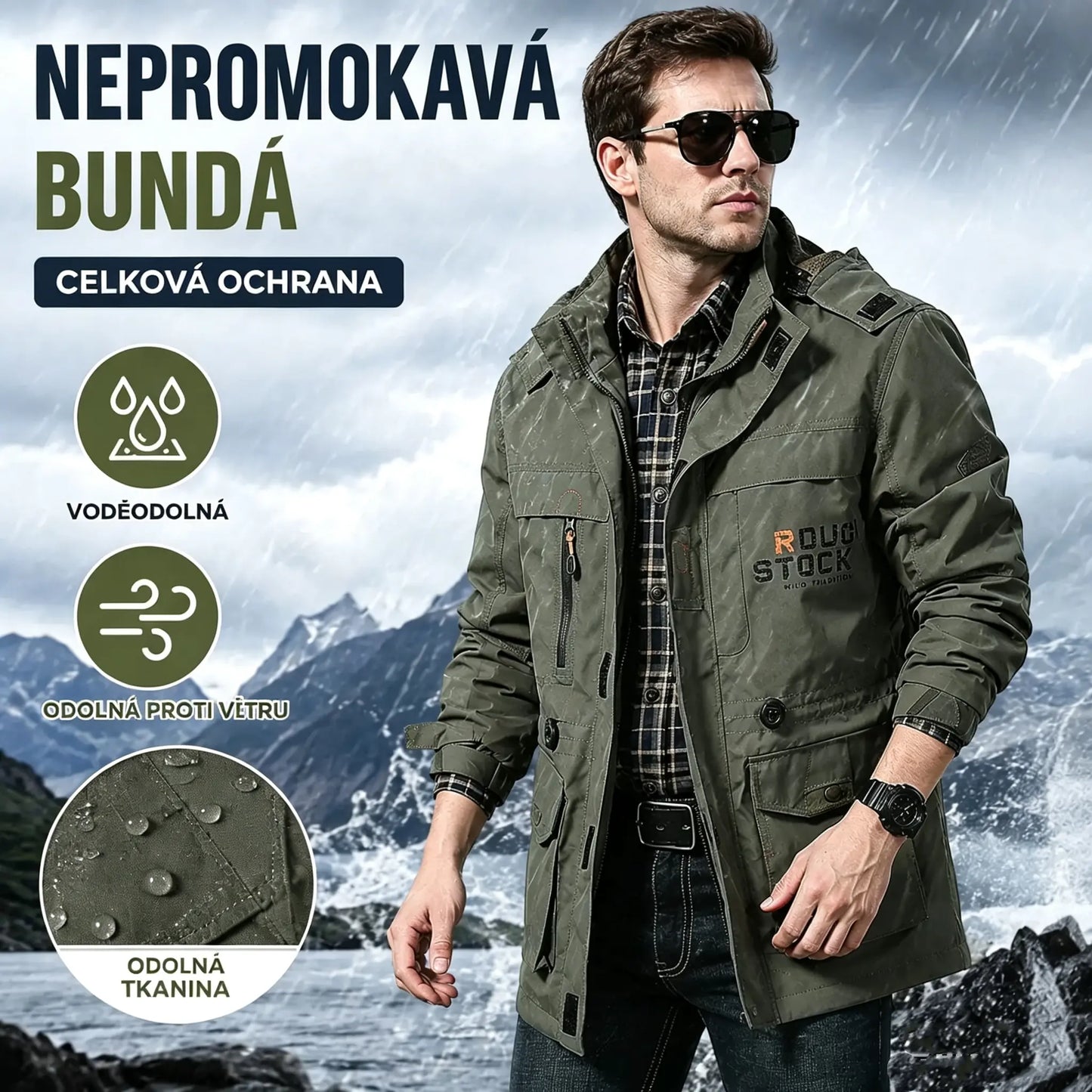 ⏳ Poslední den – sleva 50 % 🔥【M–5XL】Nová kvalitní pánská podzimní a zimní bunda, voděodolná a větruodolná, s více kapsami