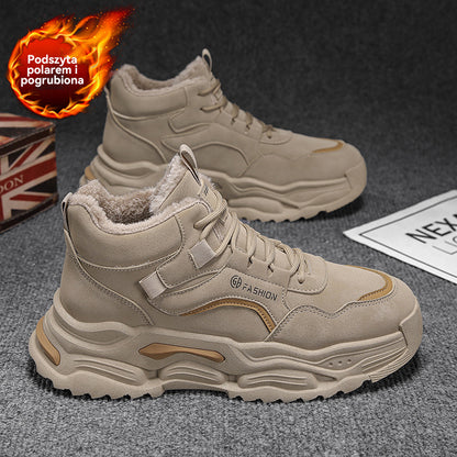 Nowe, zimowe, męskie, bawełniane buty na co dzień, za kostkę, uniwersalne i stylowe【39-44】 4173258