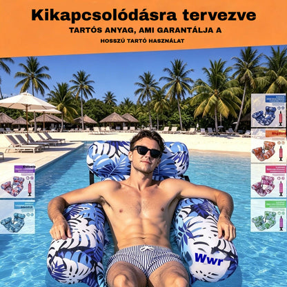 Ingyenes szállítás 💦📢 Összecsukható, úszó kanapé háttámlával + pumpával