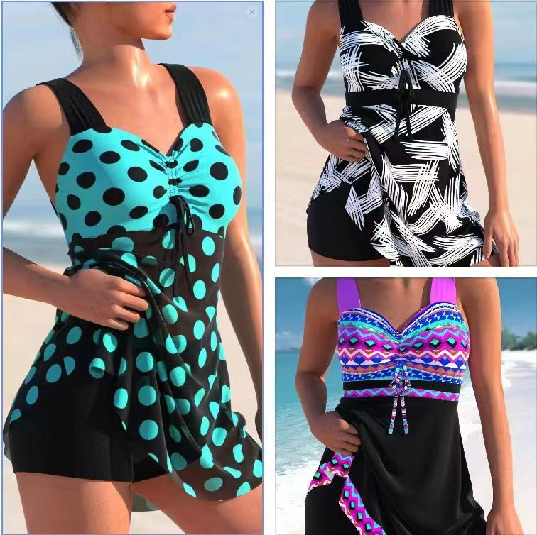 🩱🏖️【50% kedvezmény 😍】【S-4XL】🌴 2026 új, nagy méretű női mintás fürdőruha, gyorsan száradó és légáteresztő