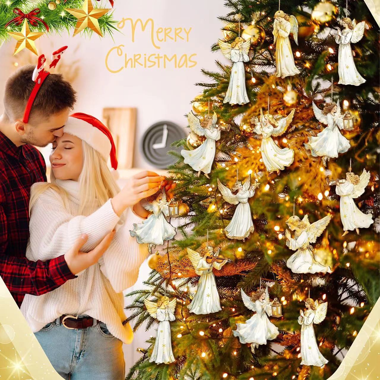 🔥Oferta ograniczona czasowo🔥🎁Drewniana ozdoba anioł – dekoracje do domu 4145672