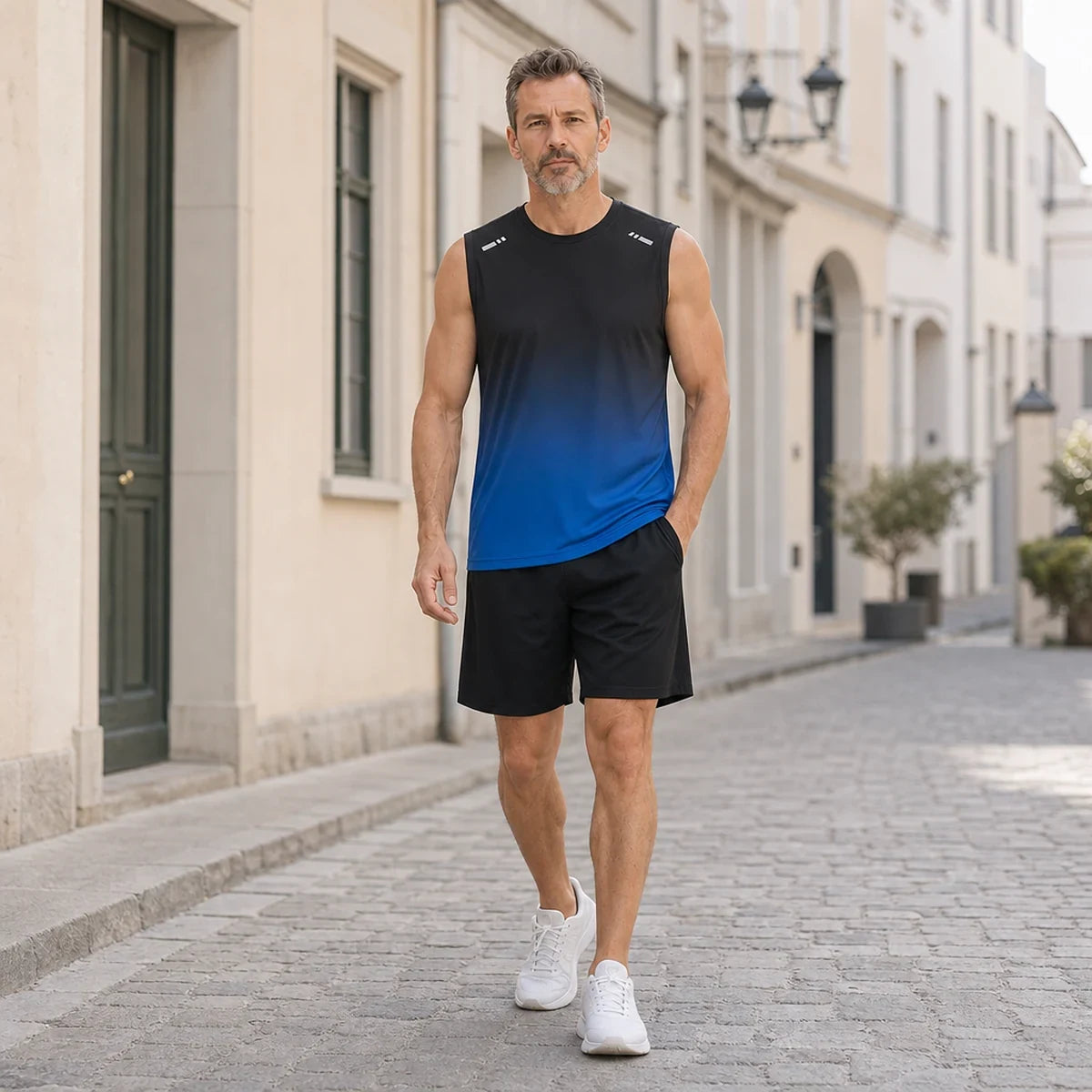 ✨M-5XL【Platba při dodání】Pánská dvoudílná letní sportovní souprava - tričko a kraťasy