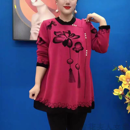 ❤️‍🔥 🍁🍂【M-5XL】2024 Nowe modne, jesienno-zimowe bluzki z dzianiny z nadrukiem