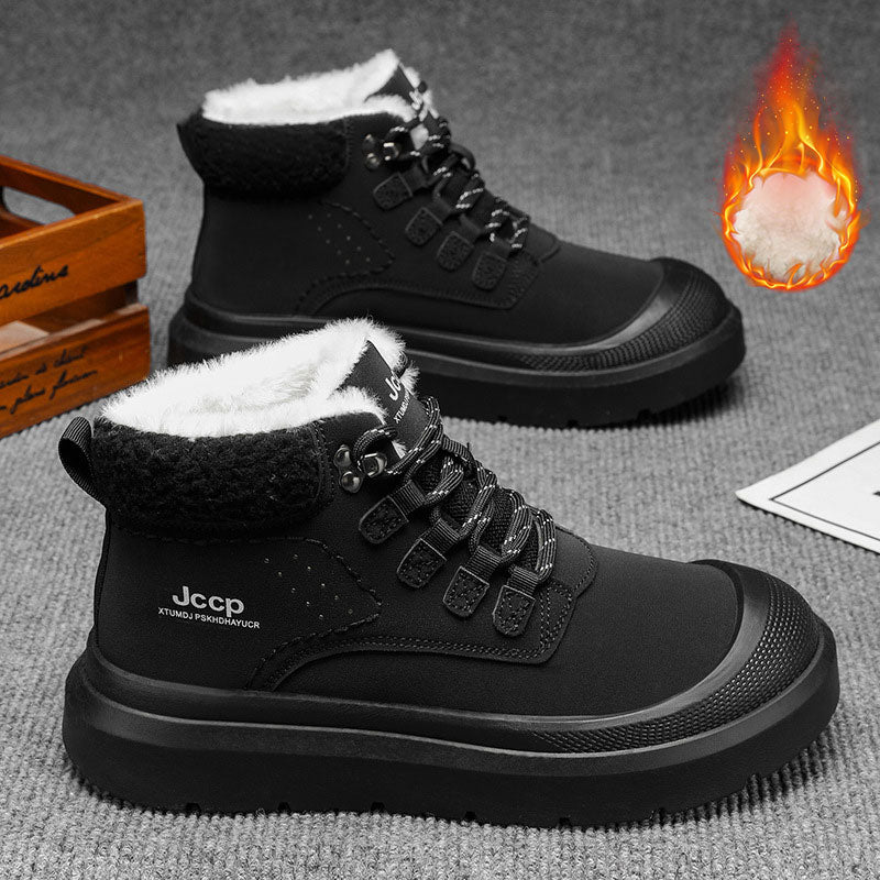 ♥️♥️【Nowy produkt】Męskie buty śnieżne, styl 2025, z polarową podszewką, grube, odporne na zimno, zimowe buty męskie, Martin Boots-4166437