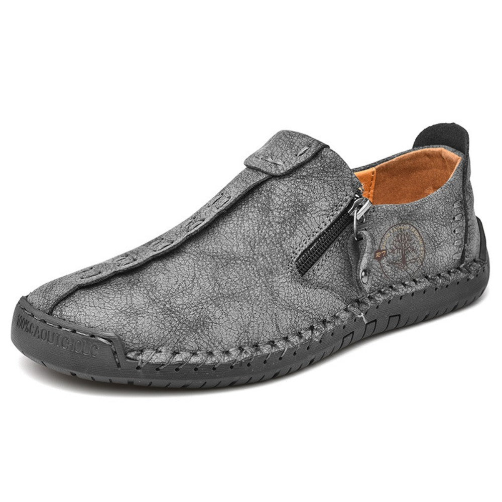 【36-48】Buty męskie 2026 Nowe modne buty męskie z zamkiem błyskawicznym, szyte ręcznie, z prawdziwej skóry, codzienne-4244363