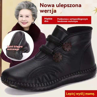 💥【35-40】Damskie buty skórzane, bawełniane, antypoślizgowe, ręcznie robione na jesień i zimę 4156538