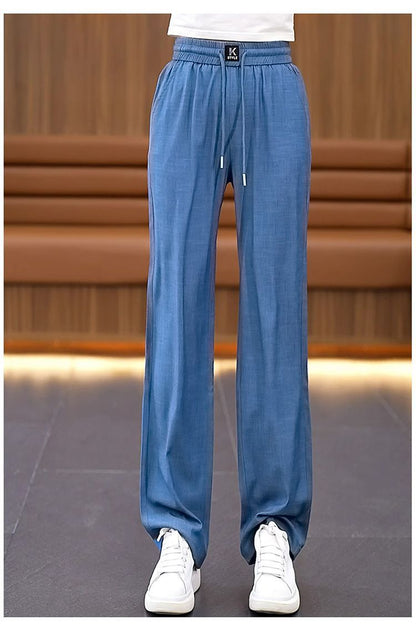 ❤️🔥【S-3XL】 Dżinsy z wysokim stanem i szerokimi nogawkami typu Ice Silk-3870349