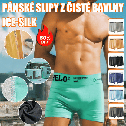 💥Poslední den 49% sleva💥Pánské antibakteriální ledové hedvábné bavlněné spodní prádlo❤️ (40-100 kg)