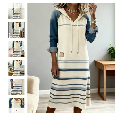 🔥【S-3XL】Nowa, najlepiej sprzedająca się bluza z kapturem z denimu w bloki kolorów 4165919